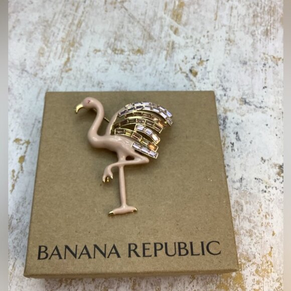 Banana Republic Pink and Gold Flamingo Pin - Picture 3 of 4